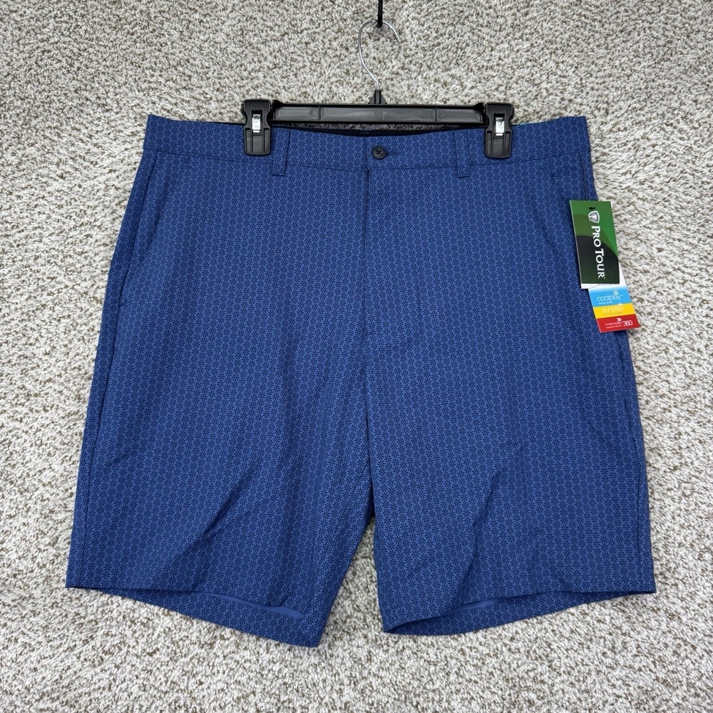 Pro Tour Shorts‎ Men's 36 Blue AOP Flowers Floral Coolplay Performance Golf New